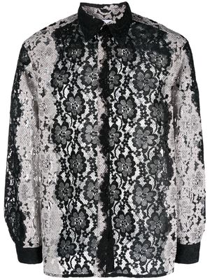 Soulland Perry floral-lace shirt - Black