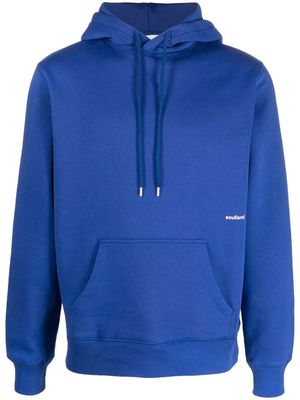Soulland Reed logo-print hoodie - Blue