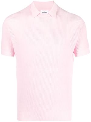 Soulland Tracy ribbed-knit polo top - Pink