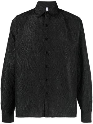 Soulland Vit textured long-sleeve shirt - Black