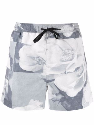 Soulland William floral-print swim shorts - Grey
