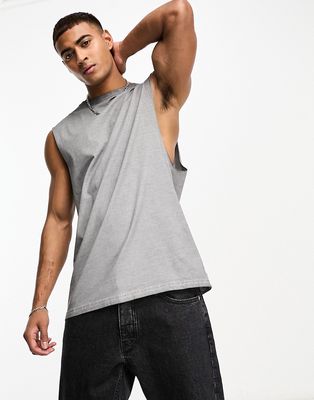 Soulstar sleeveless t-shirt tank top in washed gray