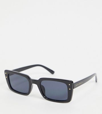South Beach 90s oversized rectangle frame sunglasses in black