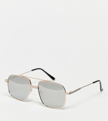 South Beach aviator metal sunglasses with polaroid lenses in silver