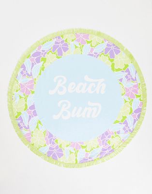 South Beach Beach Bum towel in blue floral print