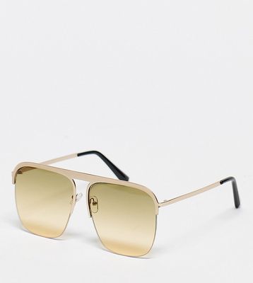 South Beach metal oversized sunglasses in gold