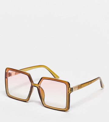 South Beach oversized 70s style sunglasses in brown