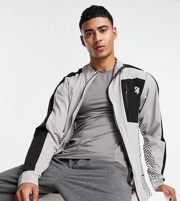 South Beach paneled zip through jacket in gray