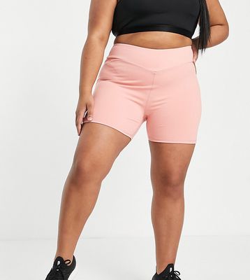 South Beach Plus polyester legging shorts in cedar rose-Pink