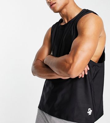 South Beach polyester Man tank top in black