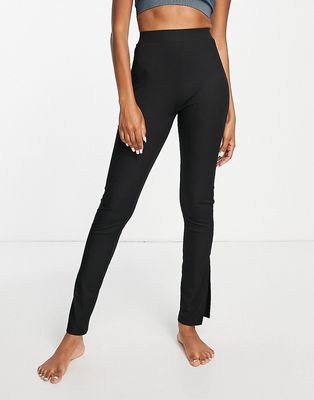 South Beach polyester side split legging in black