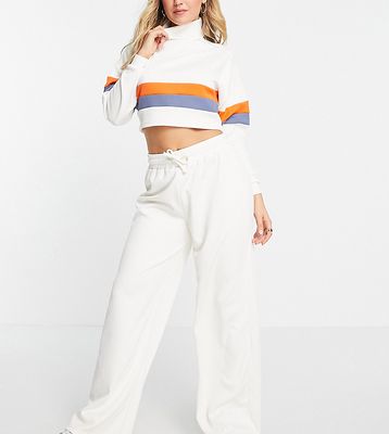 South Beach ribbed wide leg sweatpants in off white