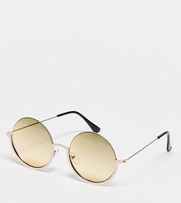 South Beach round metal sunglasses in gold