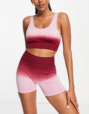 South Beach seamless longline sports bra in ombre pink