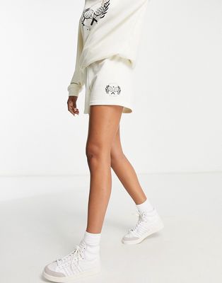 South Beach tennis logo shorts in white