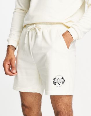 South Beach tennis shorts in off white