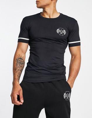 South Beach tennis t-shirt in black