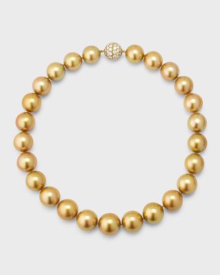 South Sea Pearl & Diamond Clasp Necklace