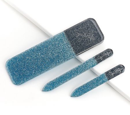 Spa-Rific Laser Etched Hardened Glass 3pc Mani Pedi Set