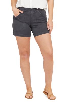SPANX 6-Inch Stretch Twill Shorts in Washed Black