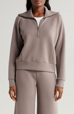 SPANX AirEssentials Half Zip Sweatshirt in Smoke