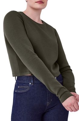 SPANX AirEssentials Long Sleeve Crop Top in Dark Palm