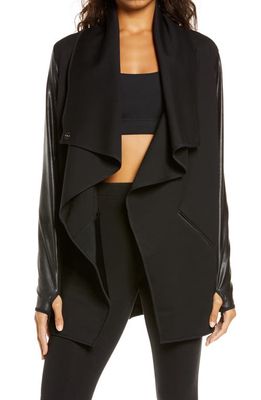SPANX Faux Leather Convertible Jacket in Very Black