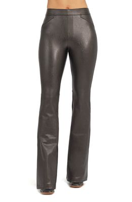 SPANX Faux Leather Flare Leg Pull-On Pants in Luxe Black