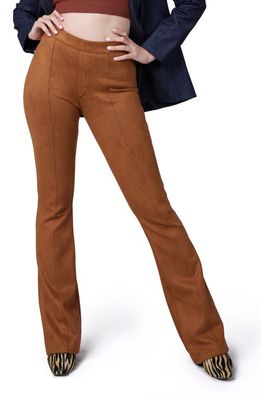 SPANX Faux Suede Flare Pants in Rich Caramel