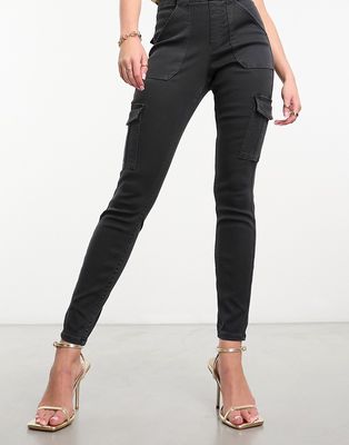 Spanx high waisted cargo pant in washed black