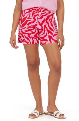 SPANX On the Go Print 6-Inch Shorts in True Red Zebra Stripe