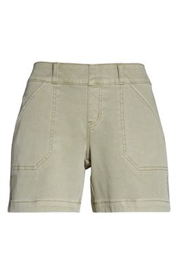 SPANX® 4-Inch Stretch Twill Shorts in Olive Oil
