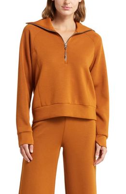 SPANX® AirEssentials Half Zip Sweatshirt in Butterscotch