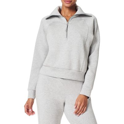 SPANX® AirEssentials Half Zip Sweatshirt in Light Grey Heather 