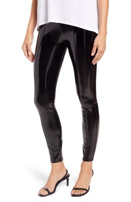 SPANX® Faux Patent Leather Leggings in Classic Black