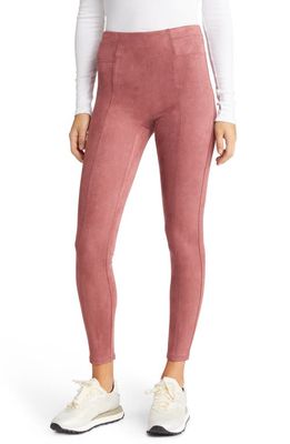 SPANX® High Waist Faux Suede Leggings in Rich Rose