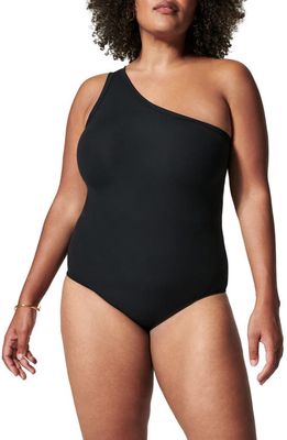 SPANX® Ribbed One-Shoulder Bodysuit in Classic Black