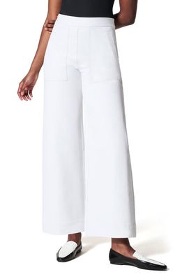 SPANX® Silver Lining Smoother Cotton Blend Wide Leg Pants in Classic White