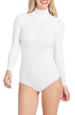 SPANX® Suit Yourself Long Sleeve Mock Neck Bodysuit in White