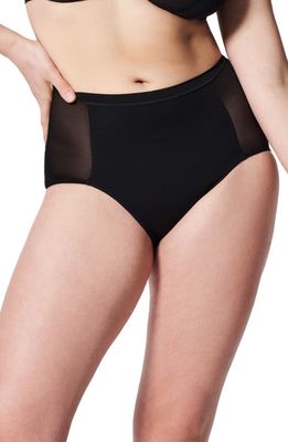 SPANX Sheer Illusion Mesh Shaping Briefs in Very Black