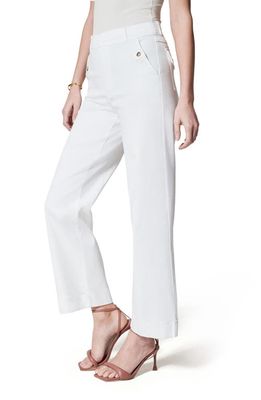 SPANX Stretch Twill Wide Leg Crop Pants in Bright White