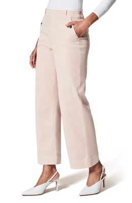 SPANX Stretch Twill Wide Leg Crop Pants in Pale Pink