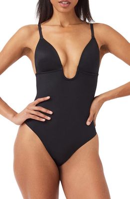 SPANX Suit Your Fancy Plunge Low-Back Thong Bodysuit in Very Black