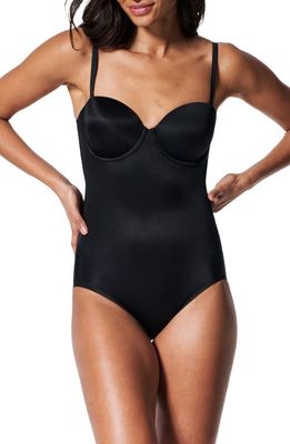 SPANX Suit Your Fancy Strapless Cupped Panty Bodysuit in Very Black