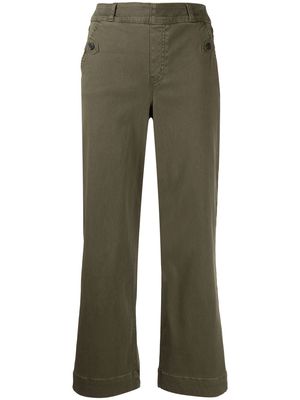 SPANX twill wide-leg cropped trousers - Green