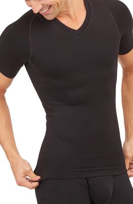 SPANX Ultra Sculpt Seamless V-Neck T-Shirt in Classic Black