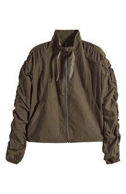 SPANX Water Repellent Organza Windbreaker in Dark Palm/Very Black