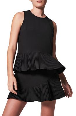 SPANX Yes Pleats Peplum Tank in Very Black