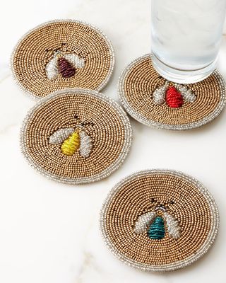 Sparkle Bee Coasters, Set of 4