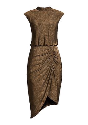 Sparkly Ruched Asymmetric Dress